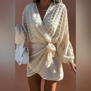 Cream wrap dress